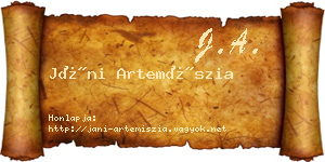 Jáni Artemíszia névjegykártya